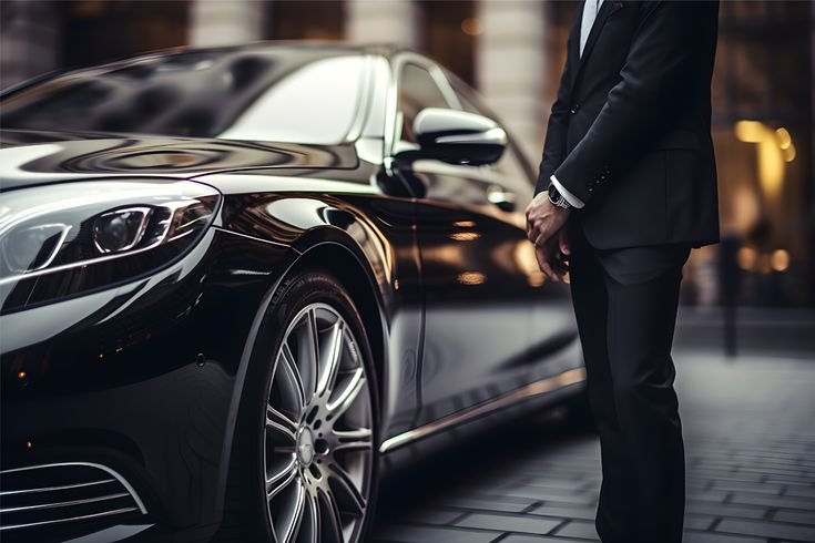 Mercedes chauffeur opening door London